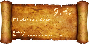 Findeisen Arany névjegykártya